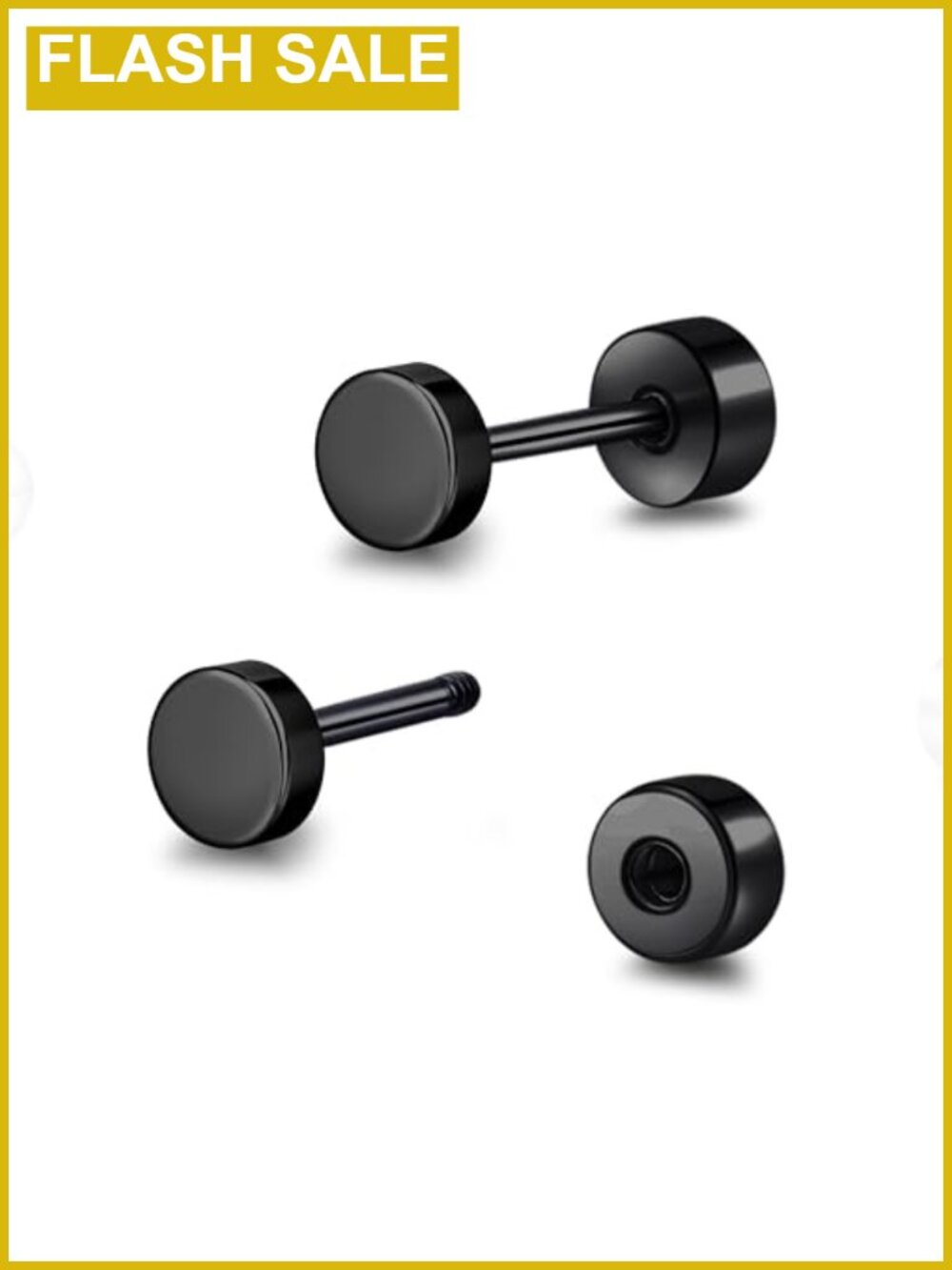Titanium Screw Back Flat Back Dot Stud Earrings for Women Men Hypoallergenic